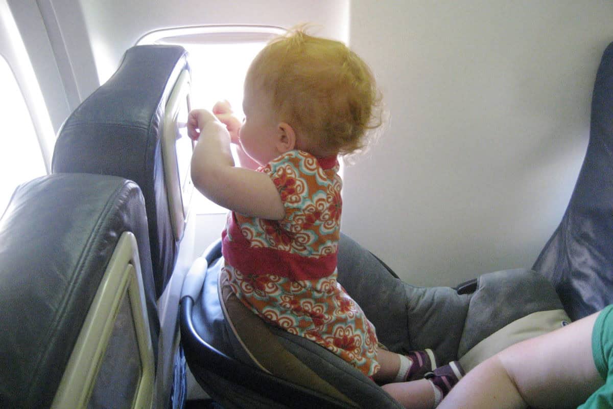 Toddler on Airplane 17 months old