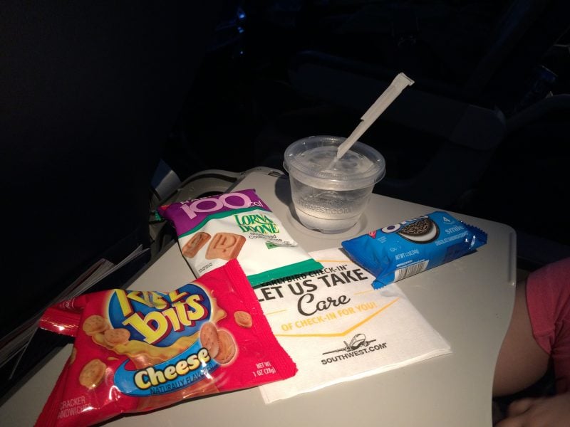 Southwest snacks aboard our last long flight (OAK to MDW).