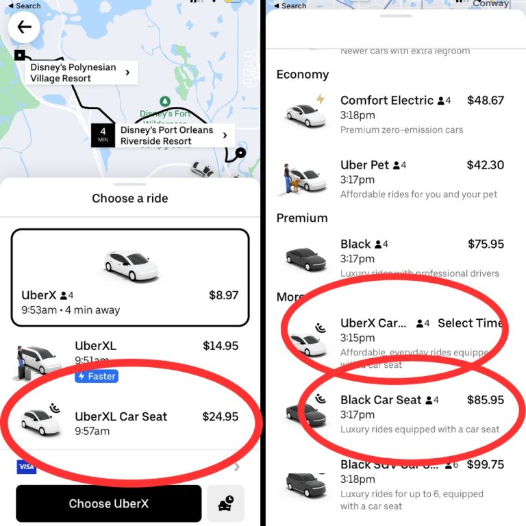 Uber Car Seat Orlando Guide for Parents at Disney World Trips With Tykes
