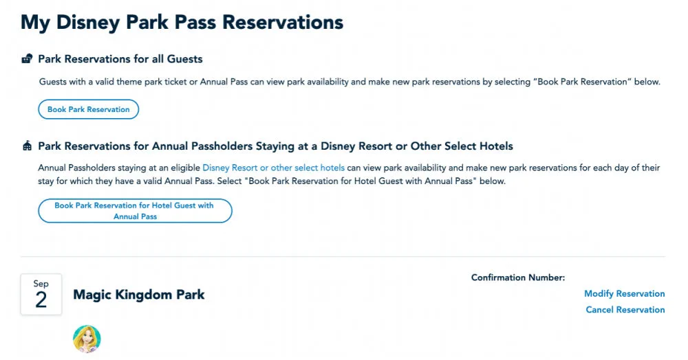 Using the Walt Disney World Theme Park Reservation System