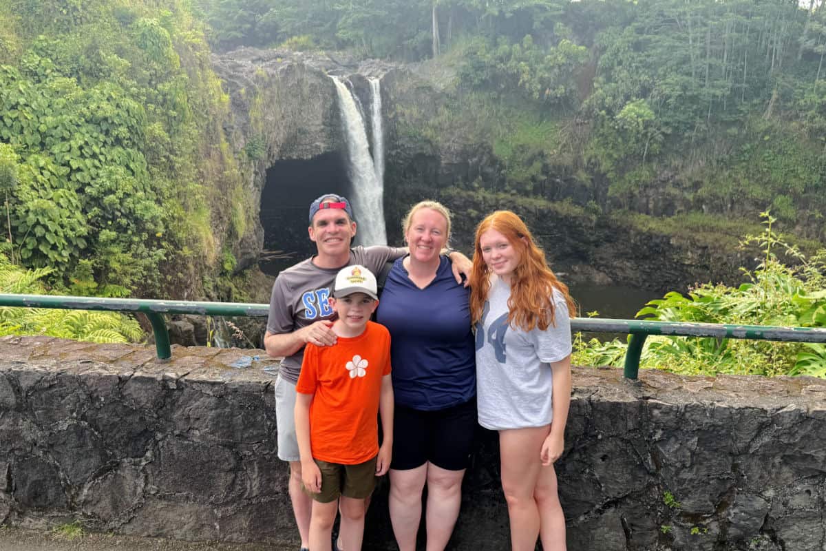 Rainbow Falls Family Photo on Hawaii's Big Island