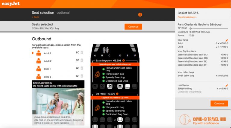 easyjet one way flights