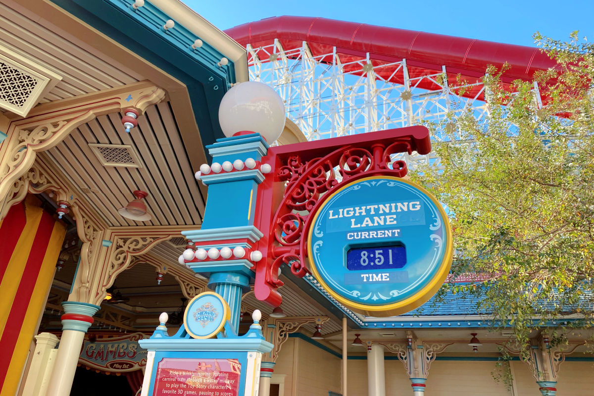 Toy Story Midway Mania Lightning Lane Entrance at Disneyland Resort