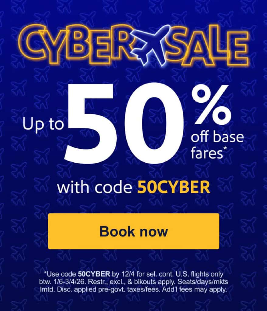Southwest Cyber Monday 2025 Sale Screenshot