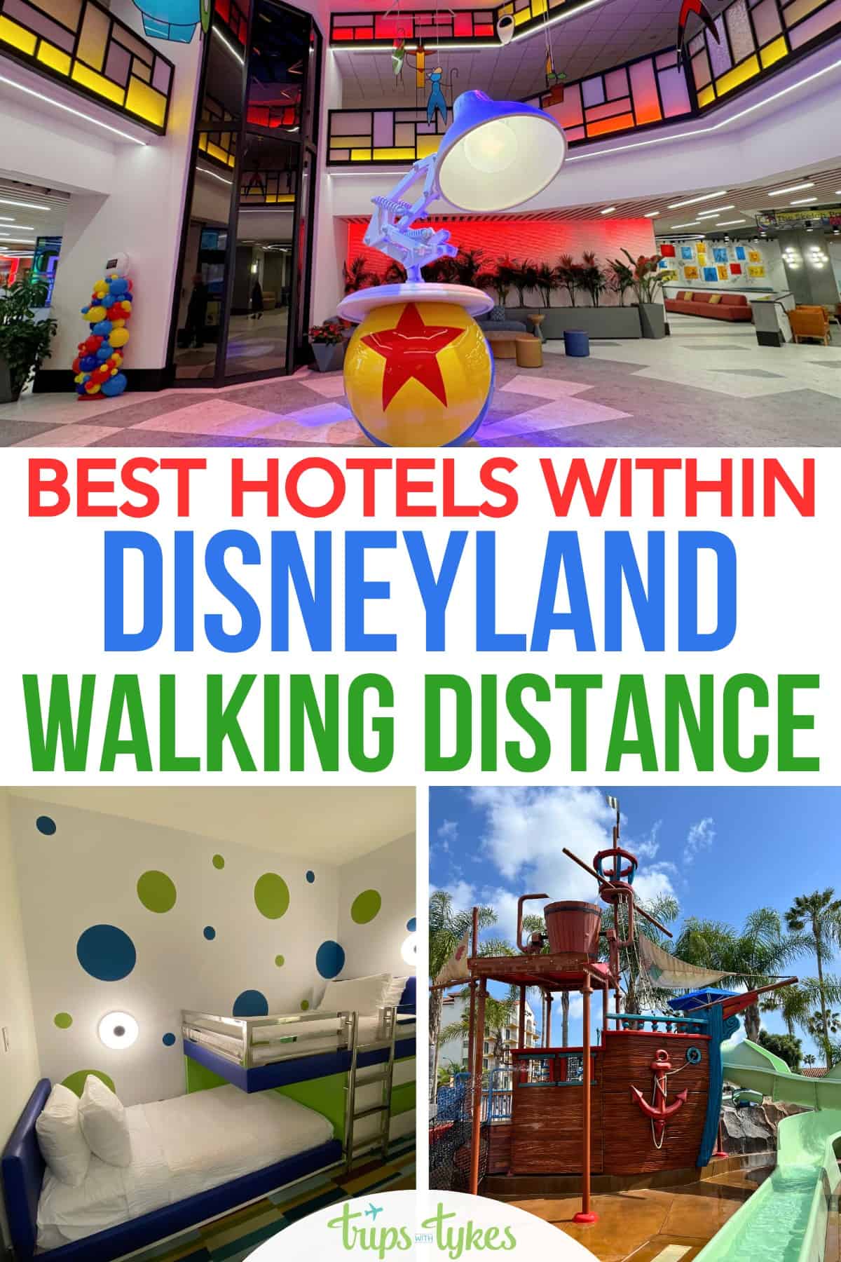 Planning a trip to Disneyland in Anaheim, California? These are the top hotels within easy walking distance of Disneyland and Disney California Adventure, Including an overview of their family-friendly amenities like bed types, pools, free breakfast, and more.