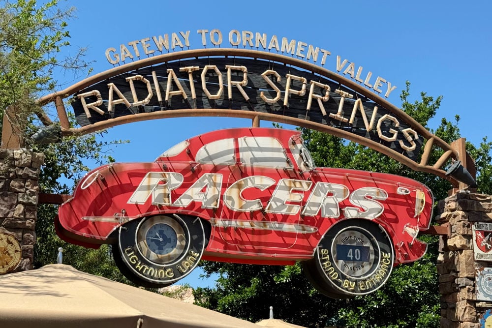 Lighting Lane Sign Radiator Springs Racers Disney California Adventure