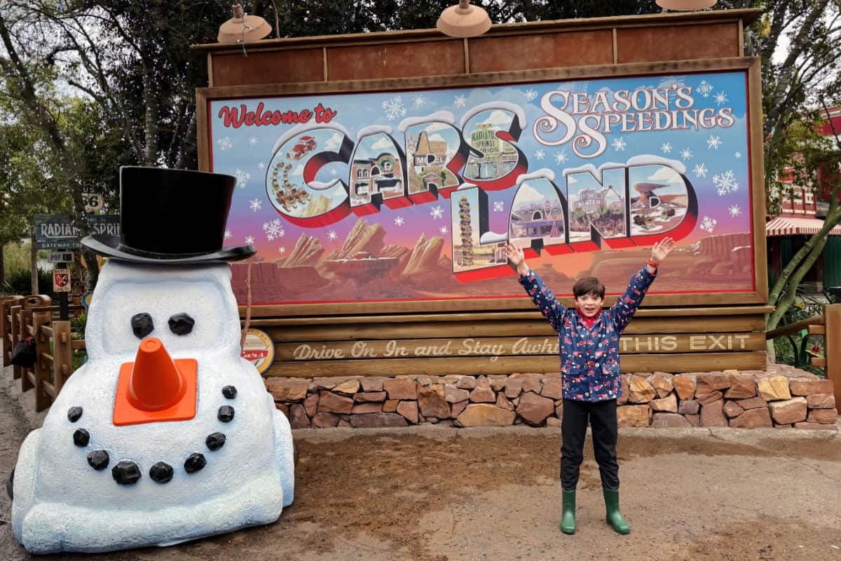 Cars Land Disney California Adventure Holiday Season