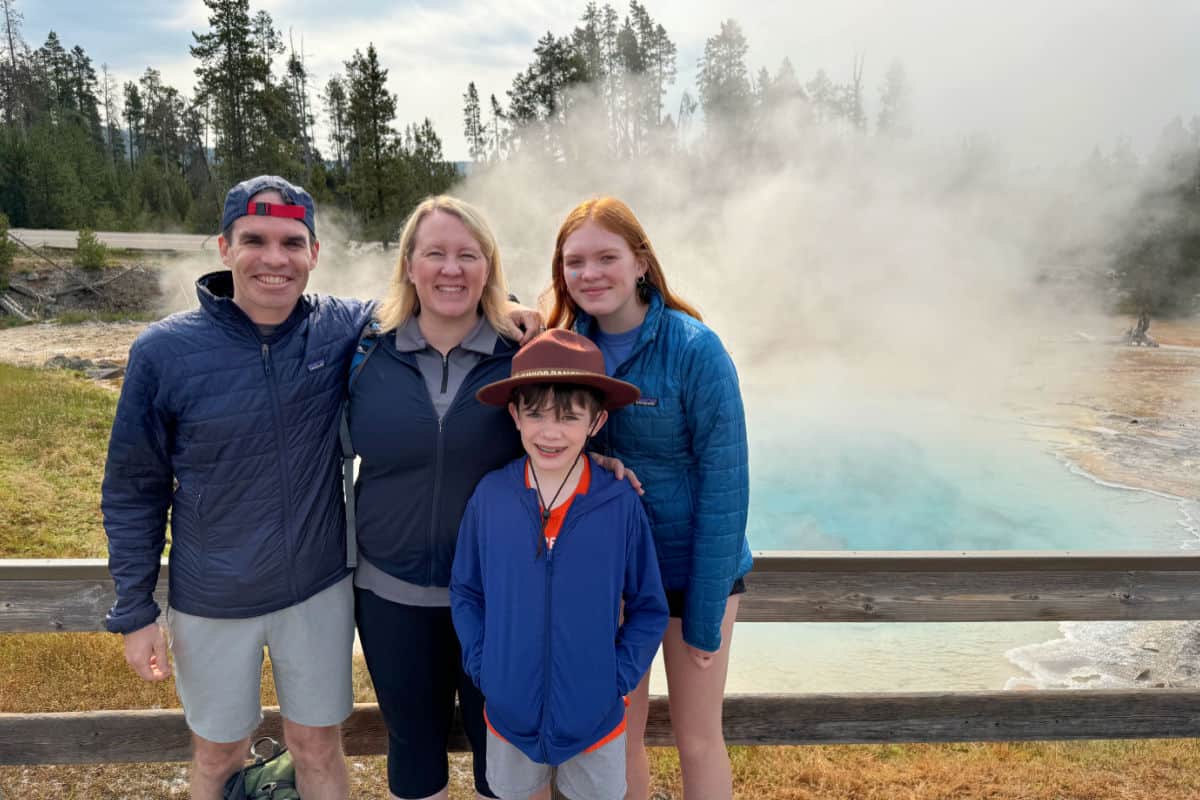 Family at Yellowstone Fountain Paint Pots