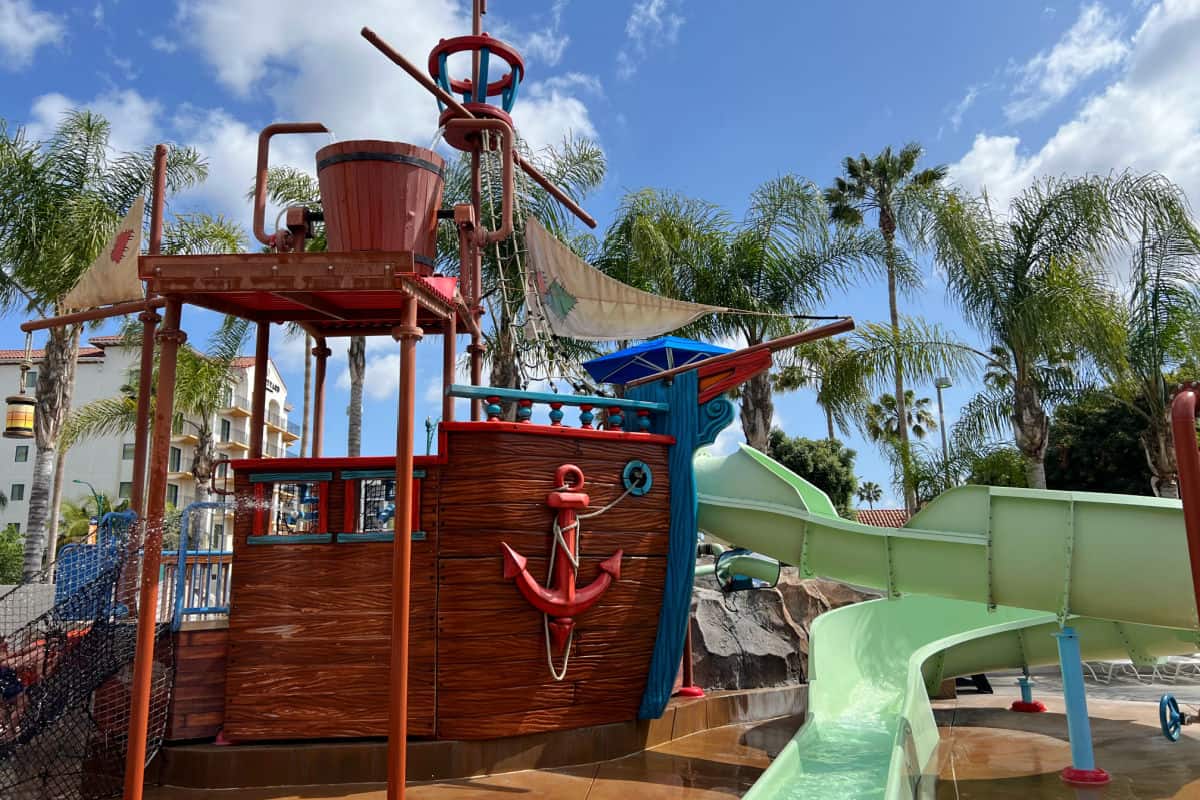 Hojo Anaheim Water Park Pirate Ship and Slide