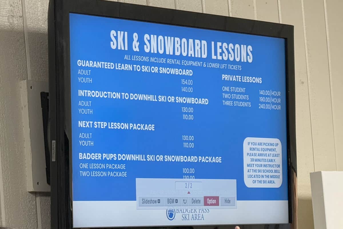 Badger Pass Ski Lesson Prices 2026