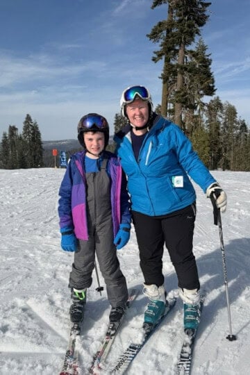 Badger Pass Skiing Mom and Son