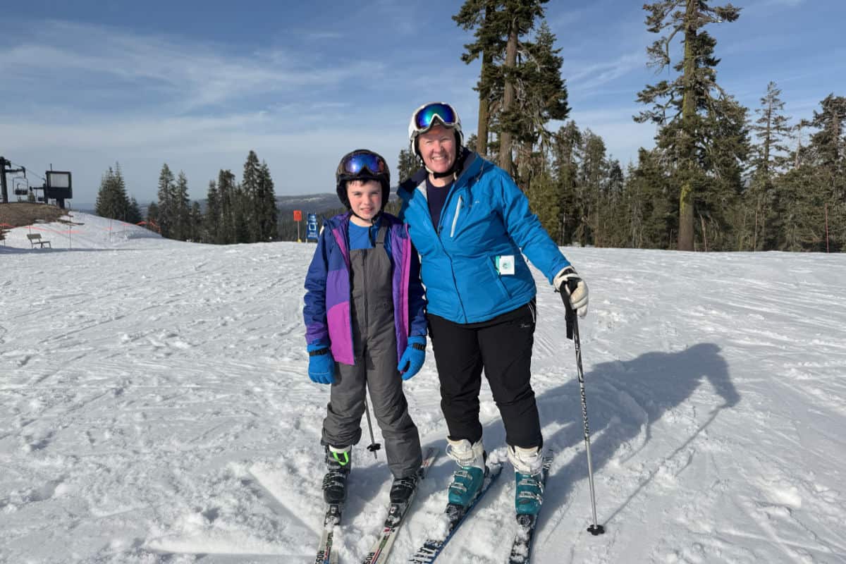 Badger Pass Skiing Mom and Son