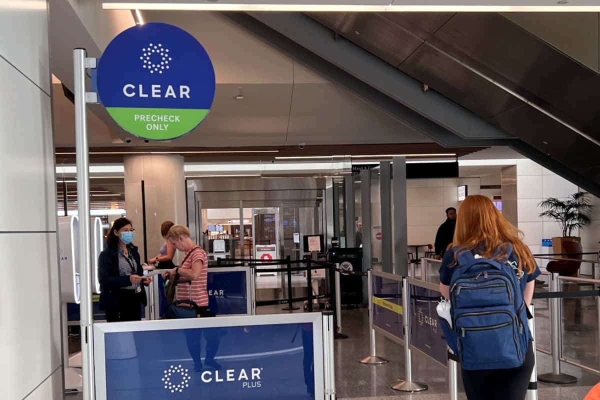Teen using CLEAR TSA PreCheck Lane at SFO Airport