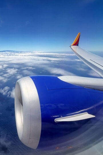 Southwest Wingtip Over Hawaii Big Island Square