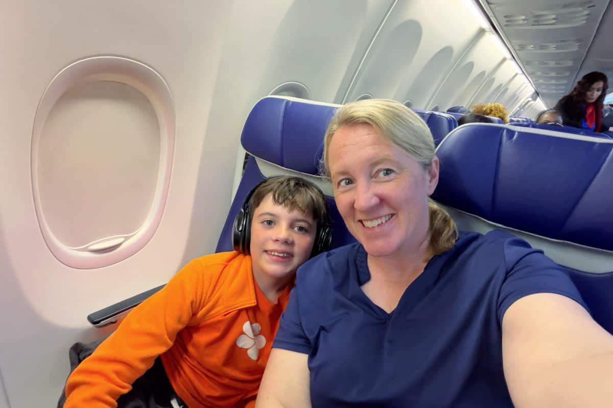 Mother Son aboard Southwest Plane