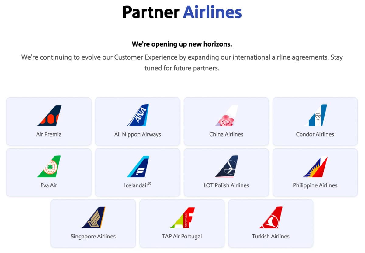 Southwest Airlines Screenshot - Partner Airlines as of October 2027